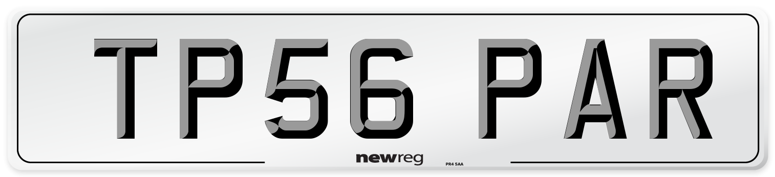 TP56 PAR Number Plate from New Reg
